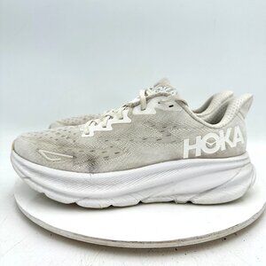Hoka One One Clifton 9 Low Women Size 9B 1127896-WWH Triple White Running Shoes